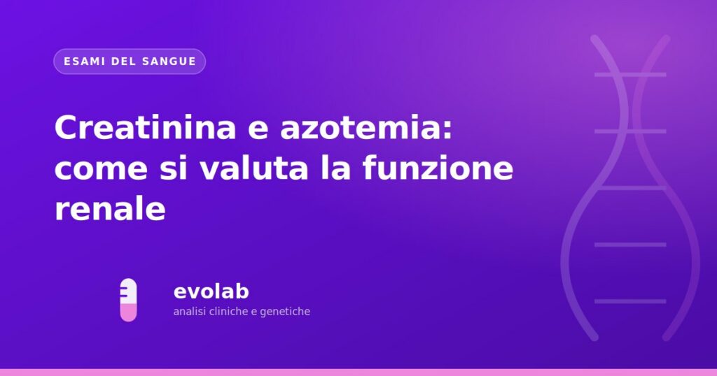 Creatinina e azotemia: come si valuta la funzione renale